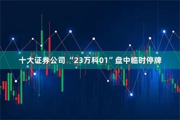 十大证券公司 “23万科01”盘中临时停牌